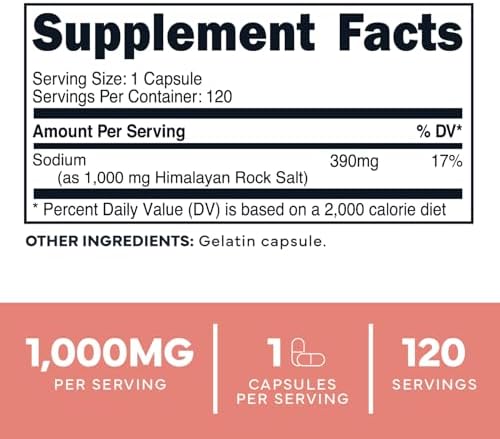Type Zero Himalayan Rock Salt Capsules (120 Capsules) (1000mg per Serving)
