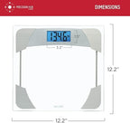 Taylor Digital Scales for Body Weight, 400 LB Capacity, Unique Blue LCD, Stainless Steel Accents, Glass Platform, 12.2 x 12.2 Inches, Clear