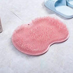 Garosa Silicone Foot Scrub Brush for and Massaging Feet with Bottom Suction Cup, for Remove Dead Skin and Full Body Use (Pink)