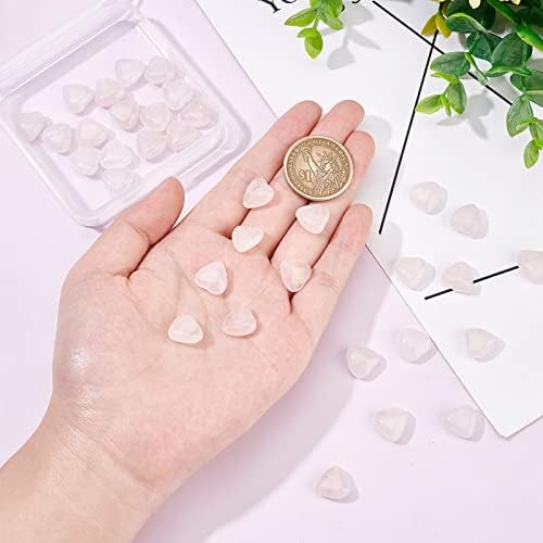 OLYCRAFT 32pcs 12mm Natural Rose Quartz Heart Shape Carved Pink Quartz Beads with Hole Gemstone Loose Beads Strands for Necklace Bracelet Earring DIY Jewelry Making