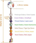 Handmade Crystal Window Car Hanging Ornaments 7 Chakra Home Decoration Feng Shui Ornament Yoga Meditation Car Decoration Tumbled Palm Stones (7 Chakras Tree)