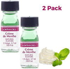 LorAnn Oils Super Strength Flavoring, Used For Candy Making, Flavoring, Baking, Hard Candy, and Flavor Oils - Bold, Natural Flavors 4X Stronger Than Extracts - Crème de Menthe, Pack of 2, 0.125 fl oz