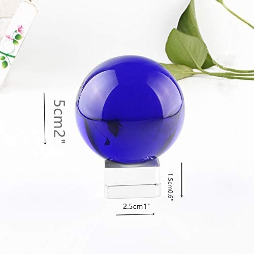 Blue K9 Crystal Ball with Stand, 2 Inch, Modern Home Decor, Photography, Meditation, Easter Gift