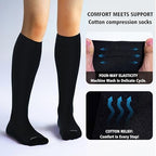 LEVSOX Cotton Compression Socks for Women&Men 20-30mmHg Knee High Cute Support Sock for Nurses Pregnancy Travel
