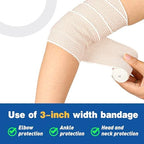 AZEN Premium 4 Pack Elastic Bandage Wrap (2x3, 2x4), Compression Wrap Bandage for Legs, Ankle, Knee, Tummy, Body, Lymphedema Wraps for Legs, Latex-Free
