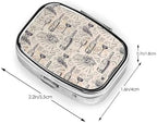 Wine and Winemaking Winery Grape Field Print Square Metal Pill Box Decorative Pill Case - Carry Your Meds in Style (Rectangular)
