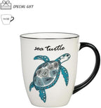 Sea Turtle Heat Changing Coffee Mug - Color Changing Mug - Ceramic Coffee Mug for Men Women Black and White