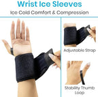 Arctic Flex Wrist Ice Pack Wrap (Pair) - Hot & Cold Gel Therapy Compress for Joint Pain Relief - Reusable Compression Sleeve Freeze & Microwavable - Support for Bruise, Swelling & Rheumatoid Arthritis