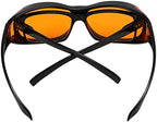 Eyekepper 100% Blue Light Reduction,Fitover Anti-Blue Blocking Computer Glasses with Extra Amber Lens