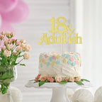 Golden Glitter 18 and Adultish Cake Topper for Eighteen Birthday Party, Time To Adult Cake Decorations, 18th Birthday Party Decorations for Girls Boys