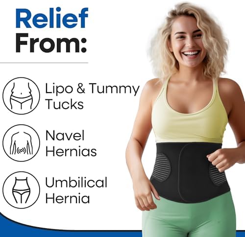 Hernia Belt for Men or Women | Postpartum Belly Band & Belly Wrap | C Section Belly Binder & Abdominal Binder | Post Surgery & Pregnancy Tummy Tuck | Hysterectomy, Umbilical Inguinal Hernia | (XXL)