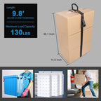 Box Carry Strap with Handle 9.8 Feet Adjustable Straps for Battery Box Handheld Belt Carrying Straps for Safely Moving and Lifting Heavy Boxes(9.8'-Metal Buckle)