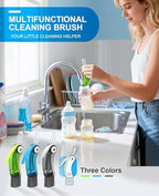 3 in 1 Cup Lid Cleaning Brush 3 PCS - Home Kitchen Multifunctional Cleaning Brush Set, Gap Cleaner Brushs and Portable Travel Bottle Lid Cleaner Tools (Multicolor)