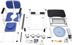 330.7lbs Hydraulic Patient Lift Chair, 180° Split Seat Nursing Transfer Chair Lift Chair with Detachable Seat Cushion and Portable Potty for Hospitals Elderly/Disabled, Adjustable Heigh (blue)