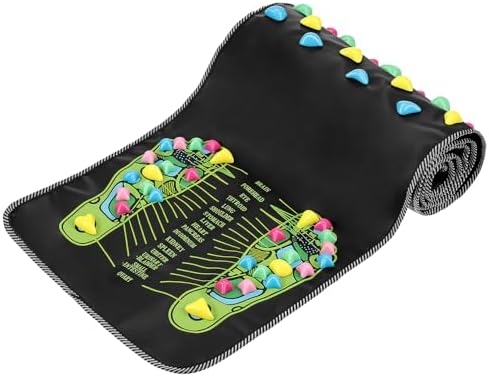 QWORK Foot Massage Mat Relaxation Walk Stone Road, 68.9 x 13.78 Inches Adjustable Acupressure Foot Mat for Long Sitting Worker Elderly