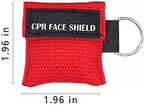 100pcs CPR Face Shield Mask Keychain Keyring Emergency Kit CPR Face Shields for First Aid or CPR Training (Red-100)