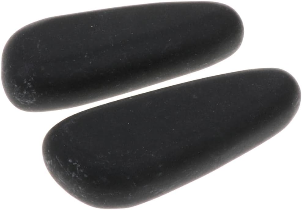 Generic - Set of 2 Premium Hot Stones for Relaxation, 8x3.2x2cm, Black