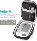 LotFancy Hard Case Travel Bag for Omron BP742N 5 Series Upper Arm Blood Pressure Monitor with Cuff that fits Standard and Large Arm