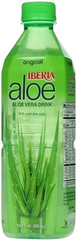 Iberia Aloe Vera Juice Drink with Pure Aloe Pulp, Original,16.9 Fl Oz (Pack of 8)