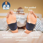 Dr. Frederick's Original Arch Support Brace for Plantar Fasciitis Relief — 2 ct — Adjustable Orthotic Wraps for Flat Feet, Fallen Arches & Foot Pain — Podiatrist-Designed for Nurses & Athletes