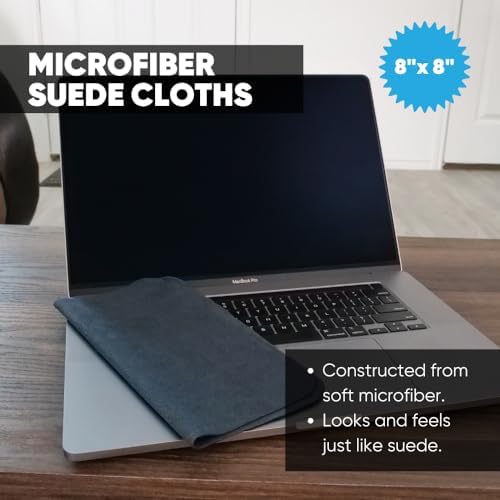 Premium Lens Screen Cleaning Cloth by Microfiber Wholesale | Gray | 8”x8” | 10pk | Soft Microfiber Suede | Compact Size Reusable | No Lint Scratch-Free Durable | Lenses Screens iPads