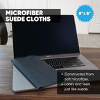 Premium Lens Screen Cleaning Cloth by Microfiber Wholesale | Black | 8”x8” | 10pk | Soft Microfiber Suede | Compact Size Reusable | No Lint Scratch-Free Durable | Lenses Screens iPads