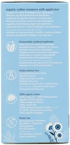 Natracare Organic Cotton Regular Tampons with Cardboard Applicator, Plastic Free, Chlorine Free, Biodegradable 100% Cotton (1 Pack, 16 Tampons Total)