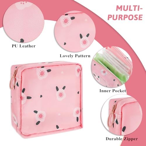 2 Pcs Sanitary Napkin Storage Bag, Portable Reusable Period Pouch for Women, Tampon and Menstrual Pad Holder With Zipper, Nursing Pad Kit for Teen Girls Feminine Care