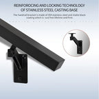 6FT Matte Black Handrails Kit for Indoor Outdoor Stairs，Modern Aluminum Handrail Set,2" X1" Grab bar,Adjustable 304 Stainless Steel Brackets Included，Rust Free