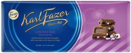 Fazer Karl Fazer Liquorice drage in milk Chocolate 22 bars of 200g