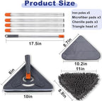 Wall Cleaner Mop with 79 Inches Long Handle, 360° Wall Washer Cleaner Tool for Walls/Ceiling Fans/Dust/Baseboard/Floors Clean, Ceiling Cleaner Tool Duster with Squeegee 6 Replacement Pads