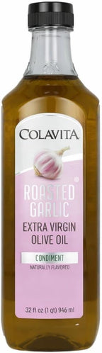 Colavita Roasted Garlic Extra Virgin Olive Oil, 32 Fl Oz – Cold Pressed EVOO Infused with Natural Roasted Garlic Flavor for Cooking, Dressings, Marinades & Dipping