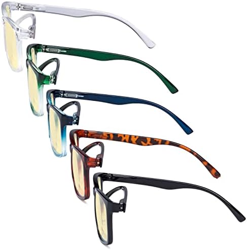 Eyekepper 5-pack Large Frame Reading Glasses - Stylish Reader Eyeglasses for Men Women Reading