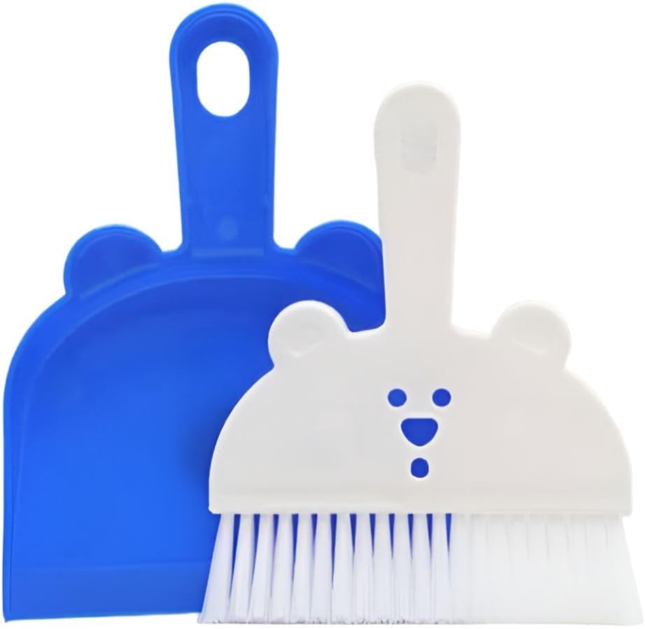 Mini Broom and Dustpan Set - Ergonomic Desktop Cleaning Brush for Keyboard, Laptop, and Arts & Crafts – Compact Hand Broom for Office and Home Workspace, 미니 쓰레받기 빗자루 세트