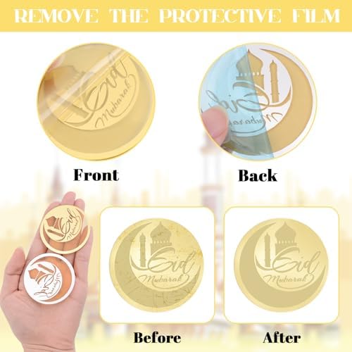 Eid al Fitr Cupcake Topper, 20Pcs Gold Acrylic Eid Mubarak Festival Moon Cake Dics Ramadan Mubarak Cake Picks Islamic Muslim Party Decor