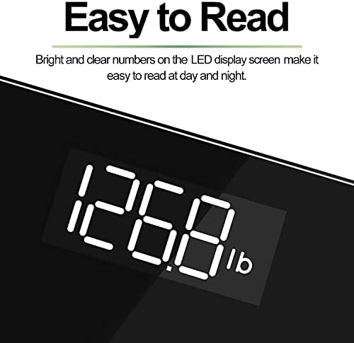 RENPHO Scale for Body Weight, Mechanical Bathroom Weighing Scale, Highly Accurate & Measures Weight up to 400 lb/180kg, Batteries Included, 10.2"/260mm, Black-Core 1S