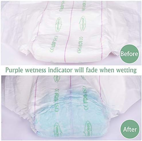 Newclears Adult Diapers with Tabs for Men Women Incontinence Care, Disposable Absorbent for Disability Postnatal Patient Bedridden Care, 10 Count/Pack, 2 Pack, L