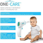 ONE-CARE Digital Infrared Thermometer HTD8813C - Non-Contact, Homedics Thermometer, High Accuracy, Fast Reading, Body & Room Temp, Newborn Baby to Adult, Fever Alarm, Large Display