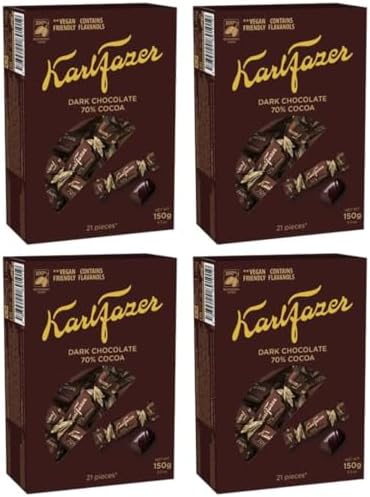 Fazer Karl Fazer Dark 70% cocoa Chocolate 4 Boxes of 150g 21.2oz