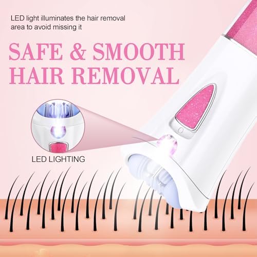 Skin Epilator, 2026 New Skin Hair Remover for Face, Glamorous Skin Epilator for Women, with 9 Tweezers and LED, Facial Hair Removal for Face, Lips, Arms, Underarms, Legs and Bikini