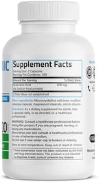 Bronson Hyaluronic Acid 200 MG High Potency Joint Health & Healthy Skin Support, Non-GMO, 200 Vegetarian Capsules