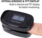 CONTEC CMS50NA Pulse Oximeter Fingertip Blood Oxygen Saturation Monitor SpO2 and PR Value Waveform Blood Oxygen Neck/Wrist Corda, Black