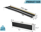 MOTORHOT 7ft Portable Wheelchair Ramp Non-Slip Aluminum Folding Handicap Home Steps Scooter Door Threshold Ramp for 7 inch -21 inch Step Heights 600 lbs Capacity 28in Wide