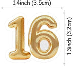 50 PCS Edible 16th Birthday Cupcake Toppers Gold Wafer Paper Sweet 16 Hello 16 Cake Toppers Edible 16th Birthday Party Decorations for 16 Years Theme Sixteen Party Cake Decorations Supplies