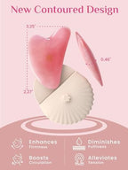 Rena Chris Gua Sha Facial Tools, Rose Quartz Guasha Tool for Acupuncture, Manual Massage Tool for Jawline Sculpting and Puffiness Reducing, Gua Sha Facial Massage Tool with Silicone Case (Rose Pink)