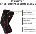 CW-X Women's Stabilyx Knee Support Compression Sleeve, Black, Small