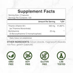 DEAL SUPPLEMENT Vitamin B1 500mg with Benfotiamine, 240 Capsules – 2 in 1 Enhanced Formula – Fat & Water Soluble Thiamine B1 Supplement – Third Party Tested, Non-GMO, No Gluten