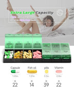 Extra Large Pill Organizer 2 Times a Day, XL 7 Day Pill Box AM PM, Jumbo Weekly Pill Case, Daily Night Oversized Medicine Organizer, Vitamin Holder, Big Pill Container, Twice a Day Pill Organizer