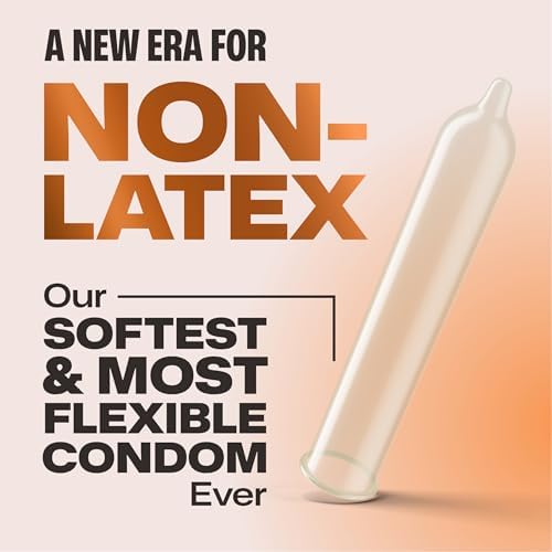 Trojan G.O.A.T. Latex-Free Lubricated Condoms for Men, Patent Pending Ultra Flex Non-Latex Material, Soft, Strong, Odorless & Colorless, 10 Count