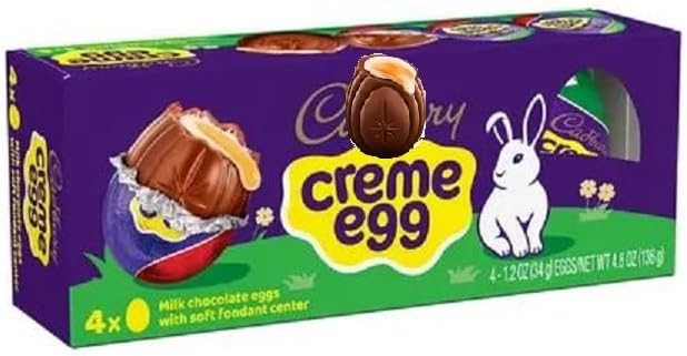 Easter Milk Chocolate Candy Eggs with Fundant Creme Filling - 1.2-Ounce (Pack of 4) Individually Wrapped Easter Chocolate Eggs in Tundras Box